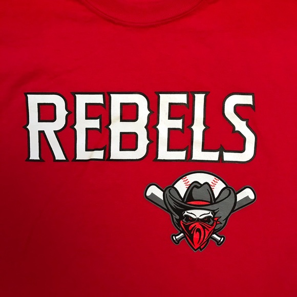 UNLV Rebels T-Shirt Baseball Bandit Logo Red - Picture 2 of 9